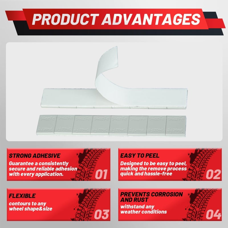 ProRefine Store Upgraded 1/4oz 256Pcs Adhesive Wheel Weights Stick On for Steel Rims Corrosion-Resistant Coated Painted Tire Balancing Weight 0.25 oz, 256 Pack - Image 3